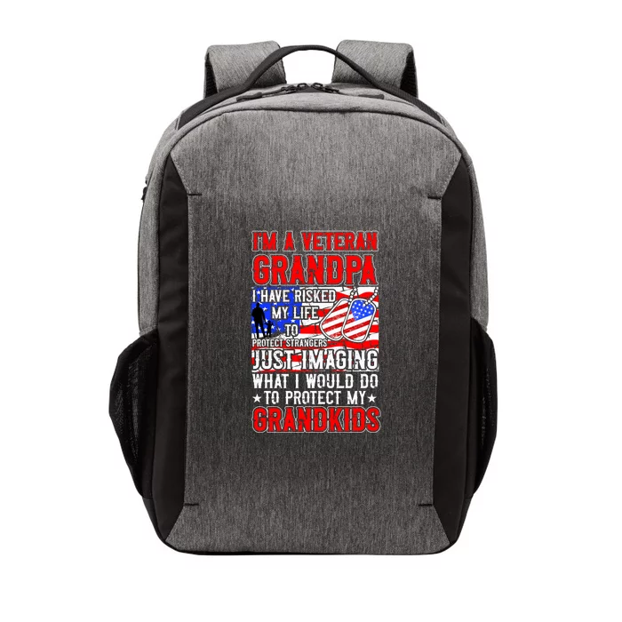 Veteran Grandpa Grandkids Vector Backpack