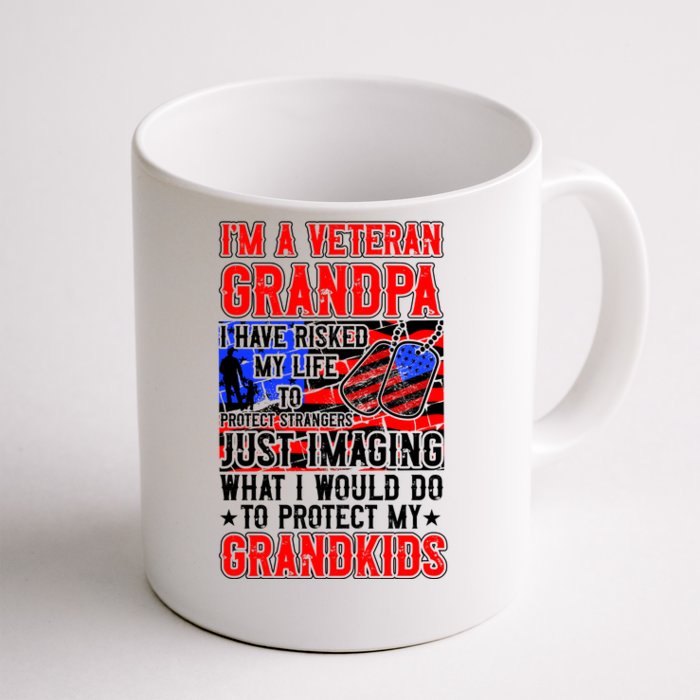 Veteran Grandpa Grandkids Front & Back Coffee Mug