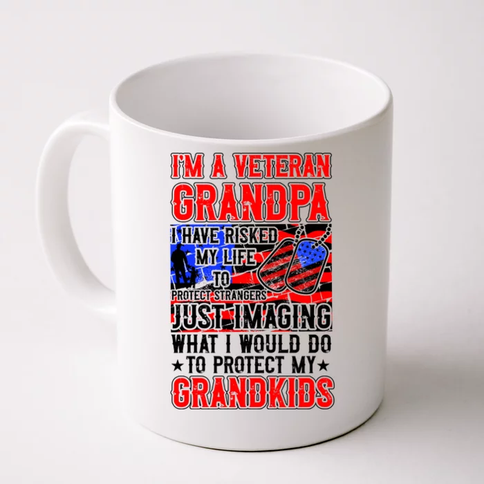 Veteran Grandpa Grandkids Front & Back Coffee Mug