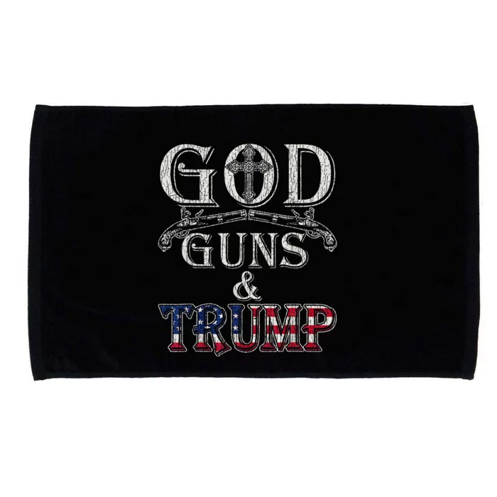 Vintage God Guns And Trump 2nd Amendment Microfiber Hand Towel