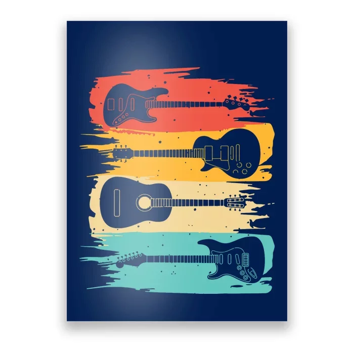 Vintage Guitar Gift For Men Women Music Band Guitarist Stuff Poster