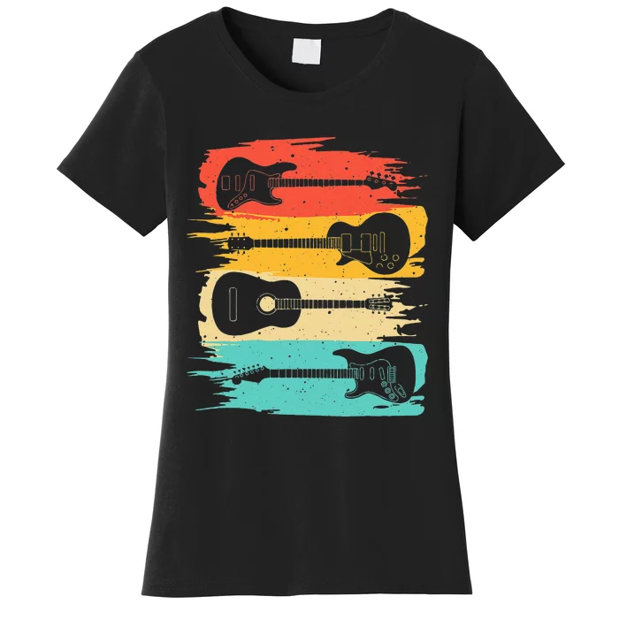 Vintage Guitar Gift For Men Women Music Band Guitarist Stuff Women's T-Shirt