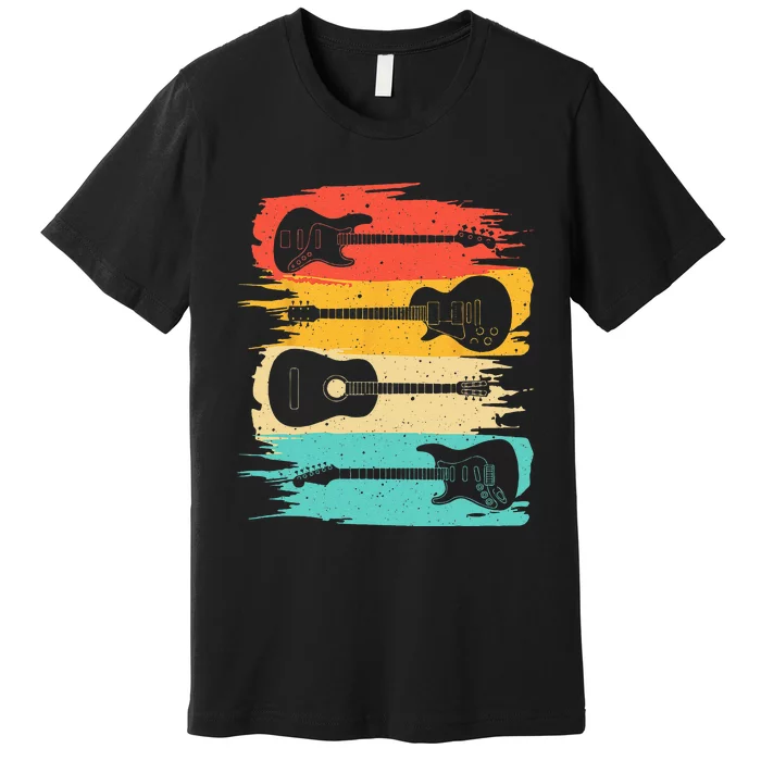 Vintage Guitar Gift For Men Women Music Band Guitarist Stuff Premium T-Shirt