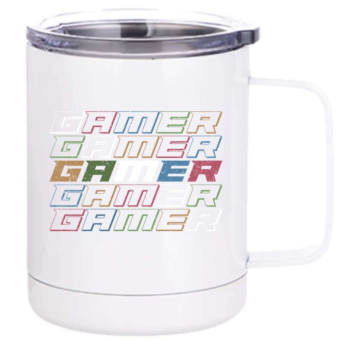 Video Games Gamer Gift Retro Gaming Gift Front & Back 12oz Stainless Steel Tumbler Cup