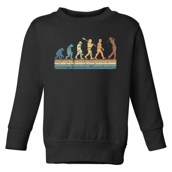 Vintage Golfing Golf Sports Evolution Of Man Toddler Sweatshirt