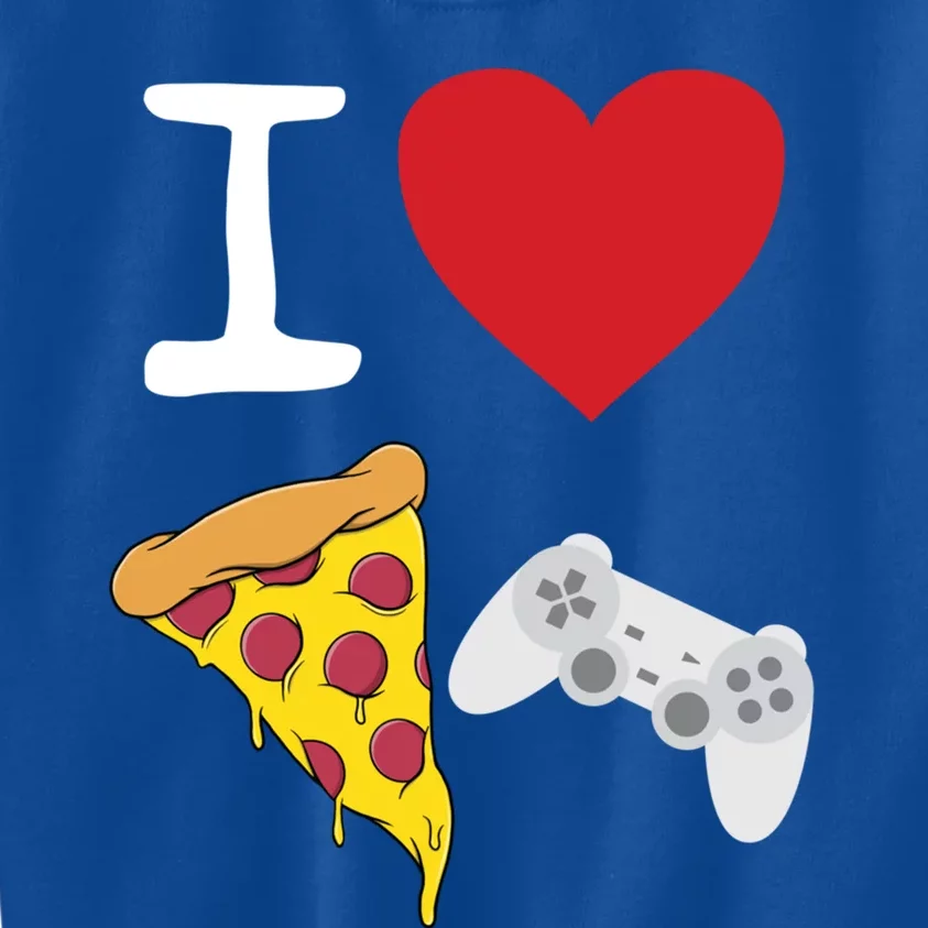 Video Games Gamer Love Pizza Cheese Slice Controller Cool Gift Kids Sweatshirt