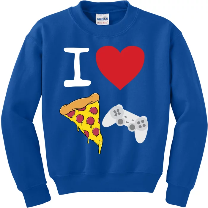 Video Games Gamer Love Pizza Cheese Slice Controller Cool Gift Kids Sweatshirt