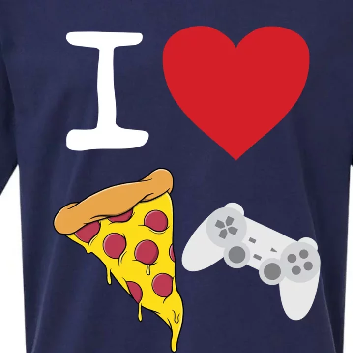 Video Games Gamer Love Pizza Cheese Slice Controller Cool Gift Sueded Cloud Jersey T-Shirt