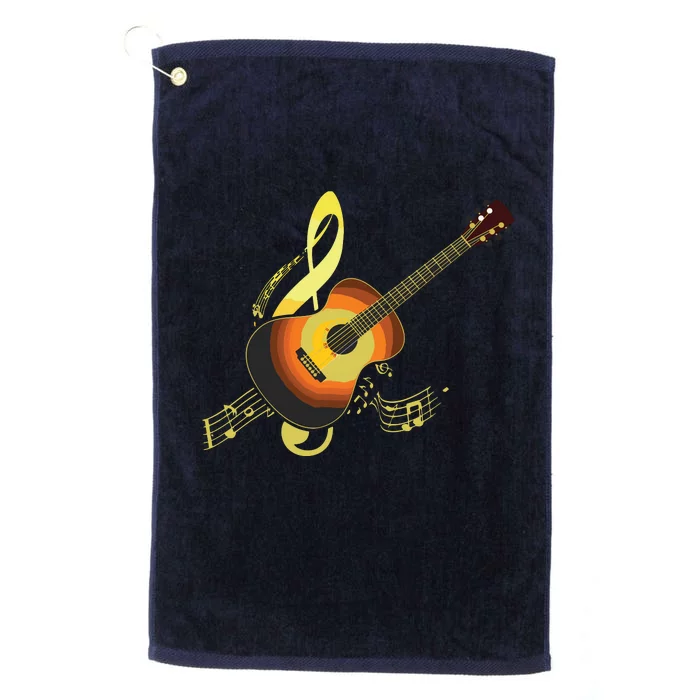 Vintage Guitar Gift For Men Women Music Band Guitarist Stuff Platinum Collection Golf Towel