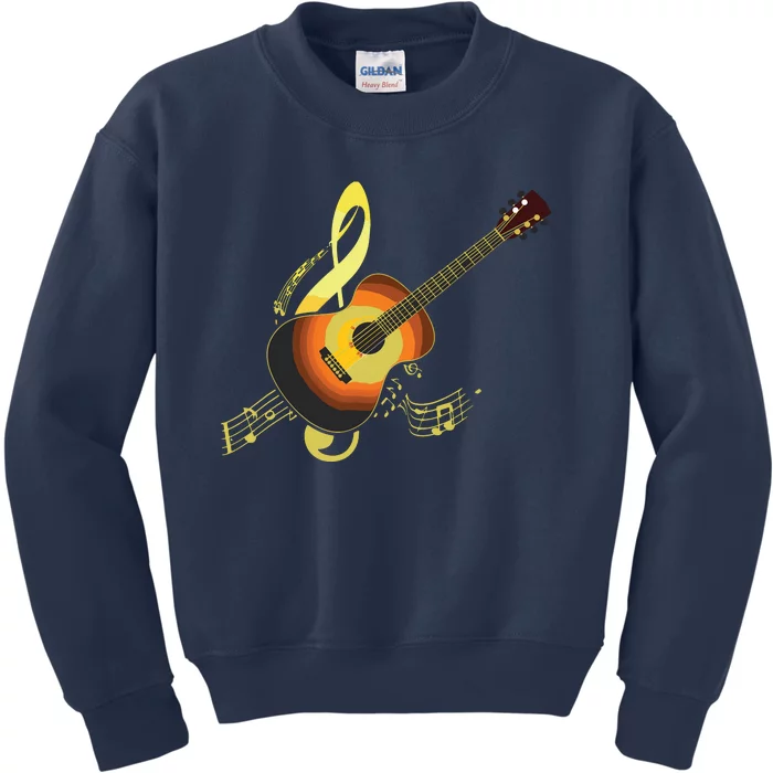 Vintage Guitar Gift For Men Women Music Band Guitarist Stuff Kids Sweatshirt