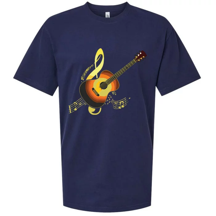 Vintage Guitar Gift For Men Women Music Band Guitarist Stuff Sueded Cloud Jersey T-Shirt