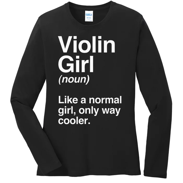 Violin Girl Gift Funny Violin Girl Definition Music Ladies Long Sleeve Shirt