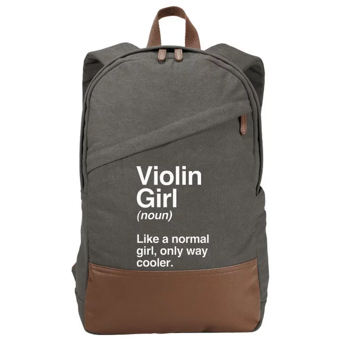 Violin Girl Gift Funny Violin Girl Definition Music Cotton Canvas Backpack