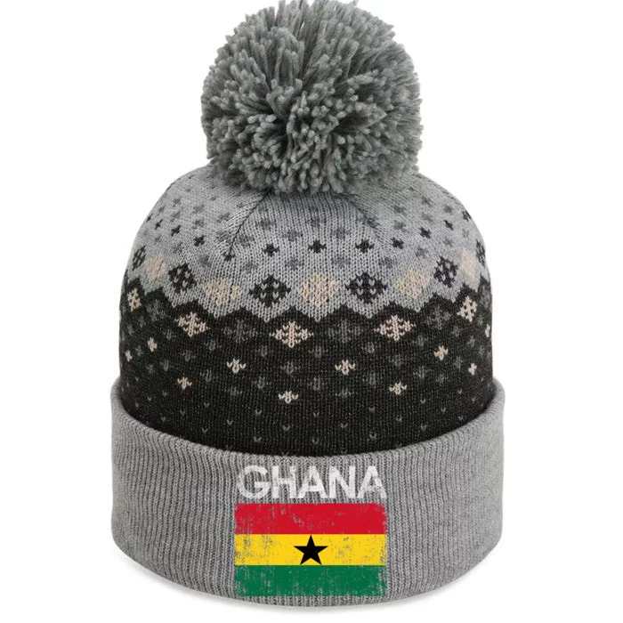 Vintage Ghana Ghanaian Flag Pride Gift The Baniff Cuffed Pom Beanie