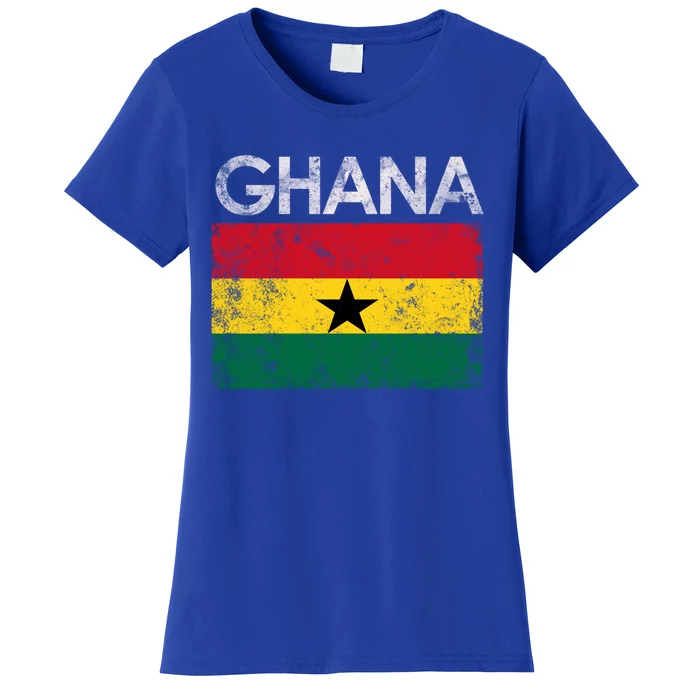 Vintage Ghana Ghanaian Flag Pride Gift Women's T-Shirt