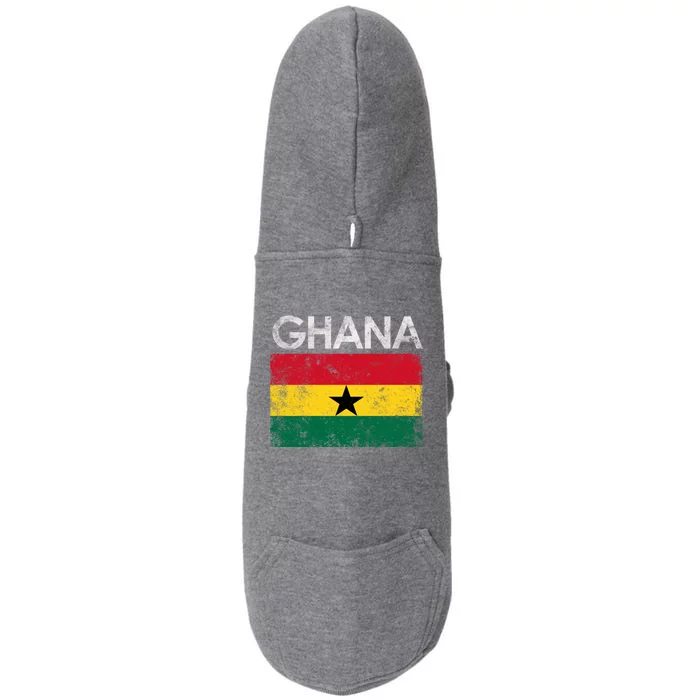 Vintage Ghana Ghanaian Flag Pride Gift Doggie 3-End Fleece Hoodie