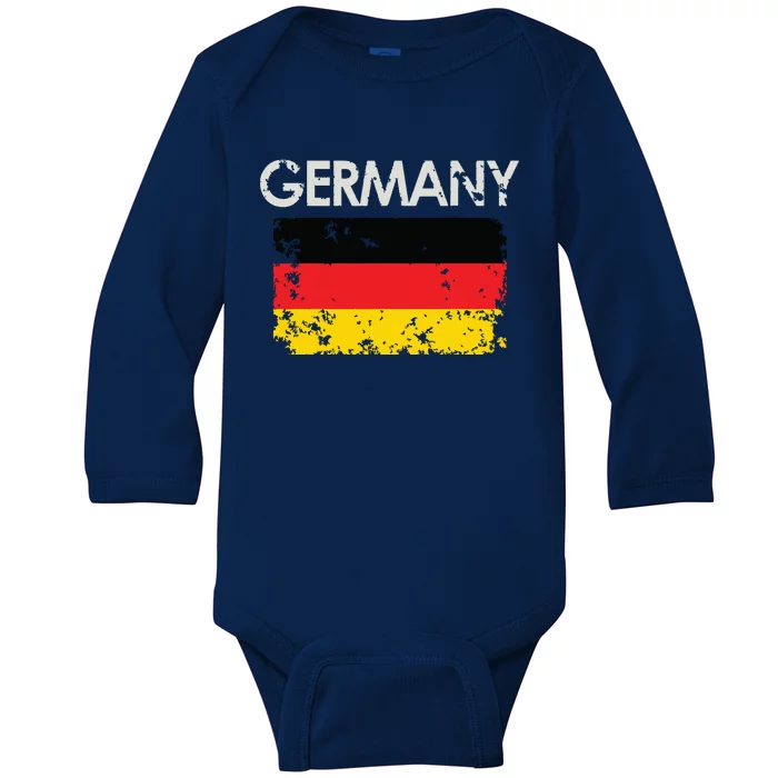 Vintage Germany German Flag Pride Gift Baby Long Sleeve Bodysuit