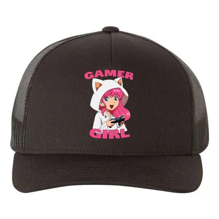 Video Games Gaming Gamer Girl Yupoong Adult 5-Panel Trucker Hat