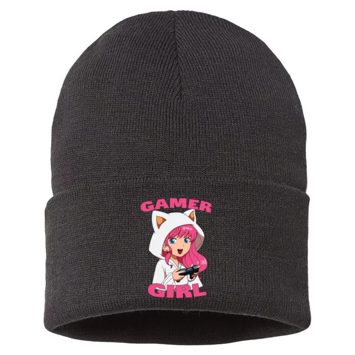 Video Games Gaming Gamer Girl Sustainable Knit Beanie