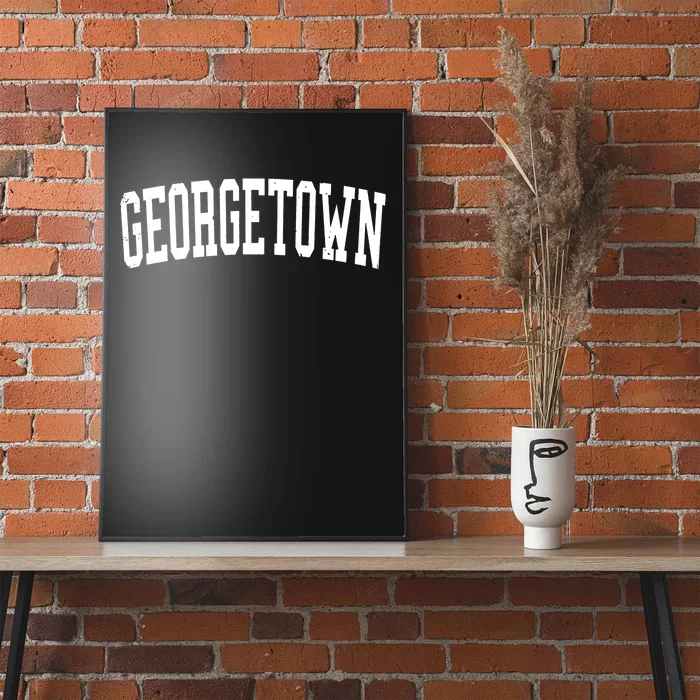 Vintage Georgetown Ga Distressed Black Varsity Style Funny Poster