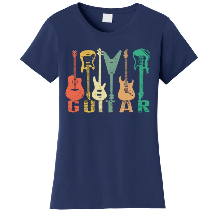 Vintage Guitar Gift For Music Band Guitarist Stuff Women's T-Shirt