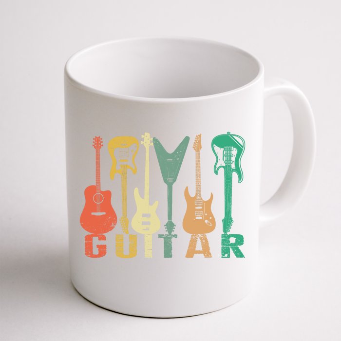 Vintage Guitar Gift For Music Band Guitarist Stuff Front & Back Coffee Mug