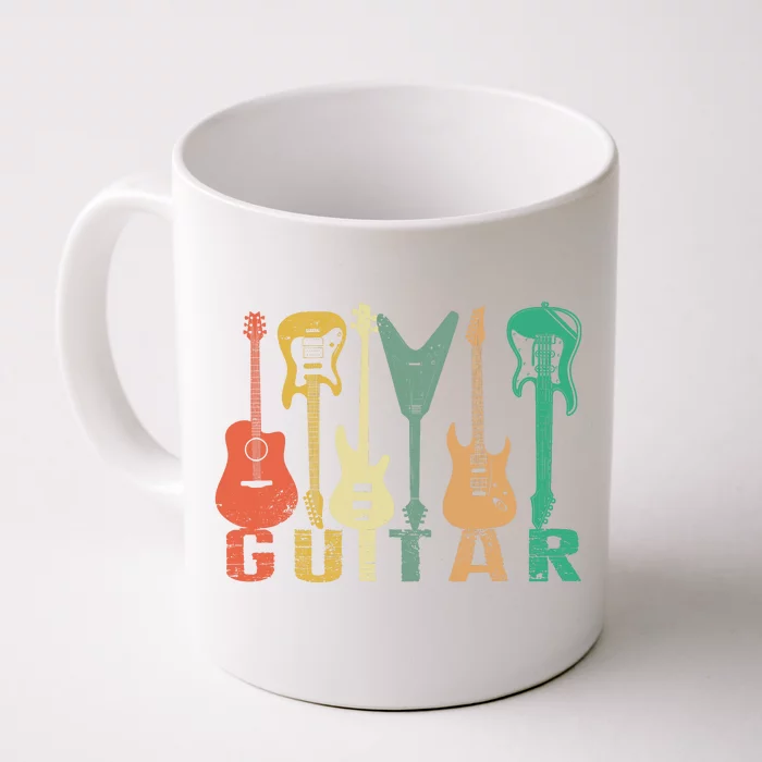 Vintage Guitar Gift For Music Band Guitarist Stuff Front & Back Coffee Mug