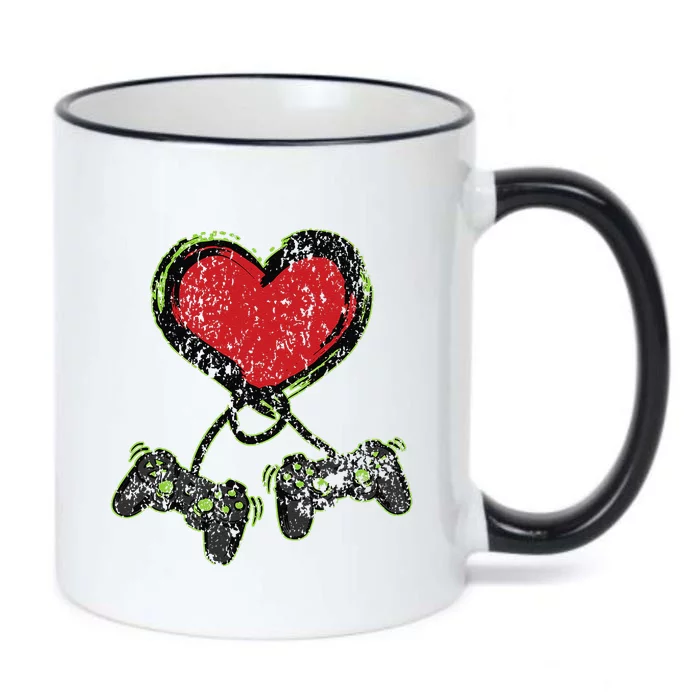 Video Game Heart Controller Valentine's Days Black Color Changing Mug