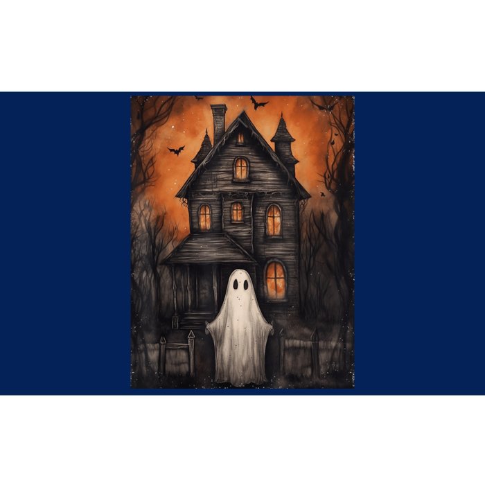 Vintage Ghost Haunted House Halloween Spooky Bumper Sticker