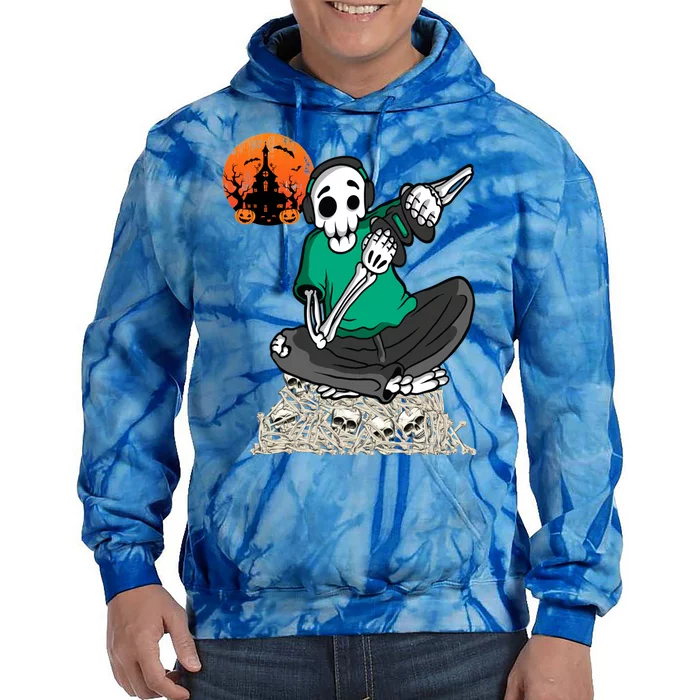 Video Game Halloween Skeleton Gamer Gaming Gift Tie Dye Hoodie