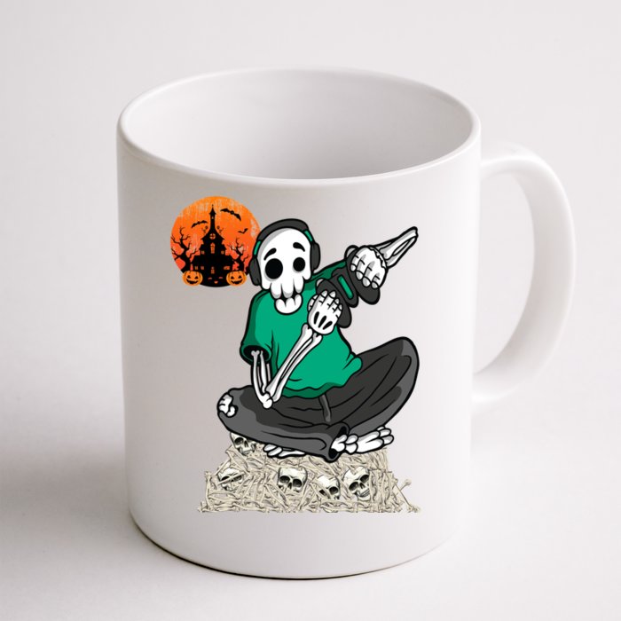 Video Game Halloween Skeleton Gamer Gaming Gift Front & Back Coffee Mug