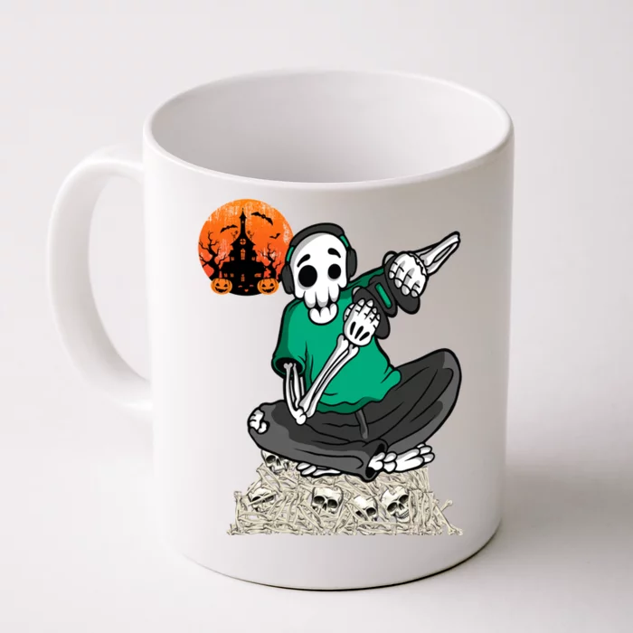 Video Game Halloween Skeleton Gamer Gaming Gift Front & Back Coffee Mug