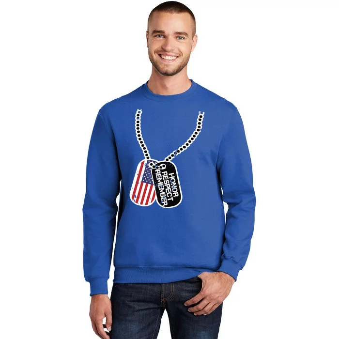 Veteran Gift Honor Respect Remember Vintage American Flag Gift Sweatshirt