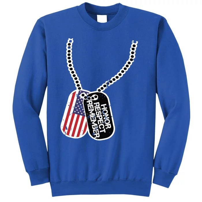 Veteran Gift Honor Respect Remember Vintage American Flag Gift Sweatshirt