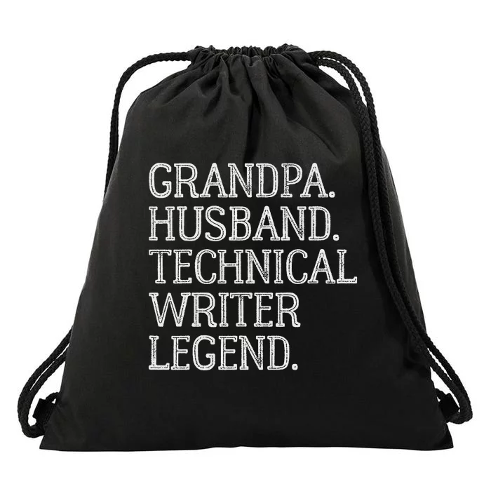 Vintage Grandpa Husband Technical Writer Legend Drawstring Bag