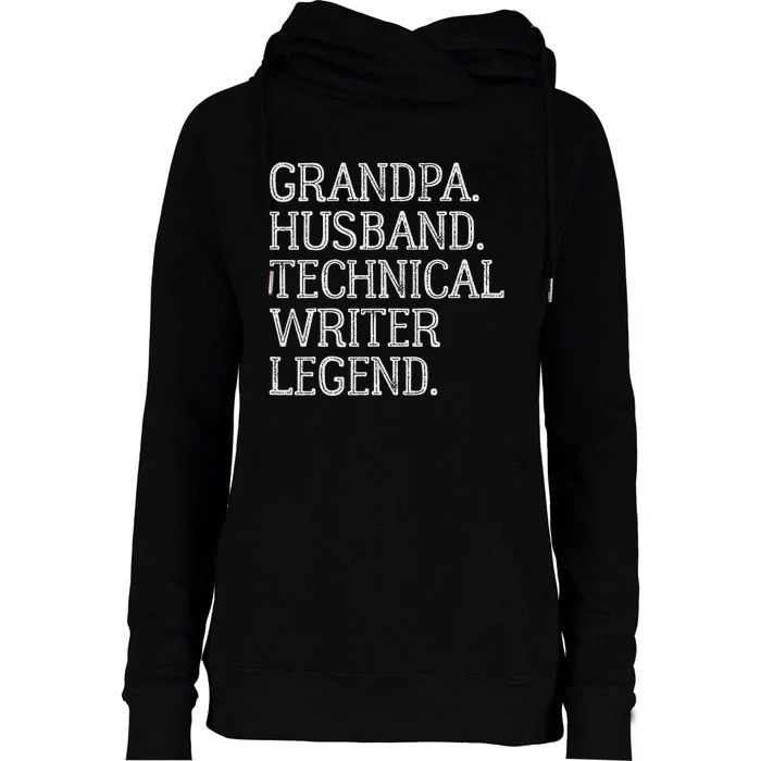 Vintage Grandpa Husband Technical Writer Legend Womens Funnel Neck Pullover Hood