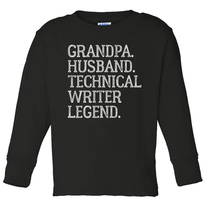 Vintage Grandpa Husband Technical Writer Legend Toddler Long Sleeve Shirt