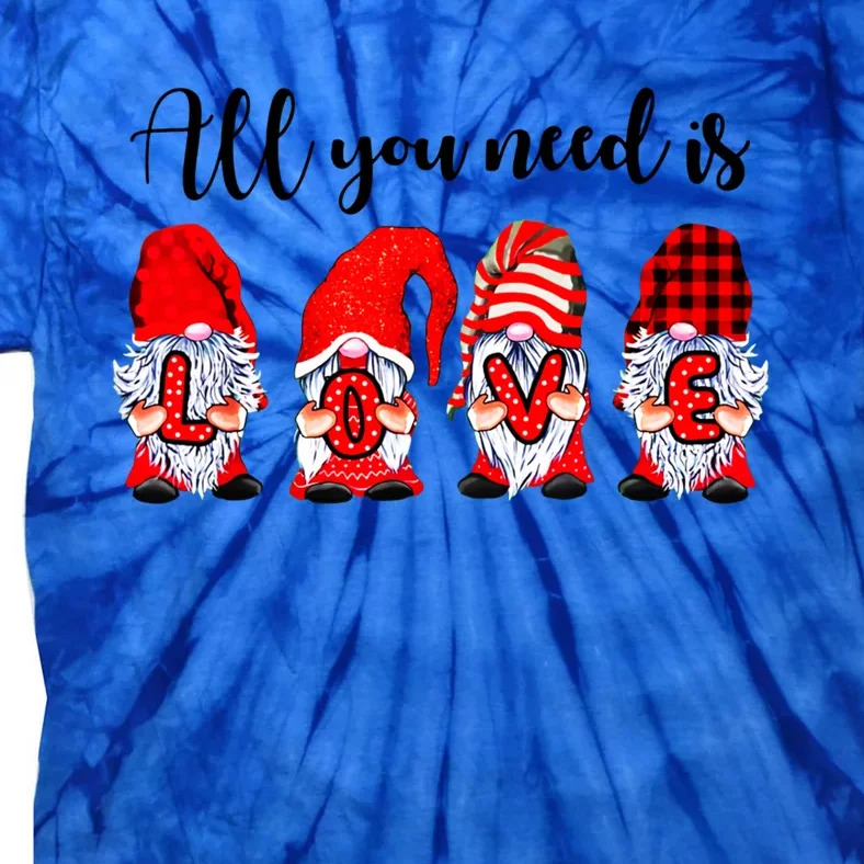 Valentine Gnomes Holding Hearts Valentine's Day Gnome Love Gift Tie-Dye T-Shirt