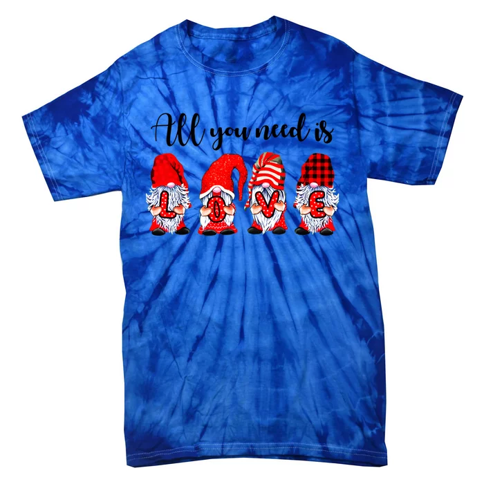 Valentine Gnomes Holding Hearts Valentine's Day Gnome Love Gift Tie-Dye T-Shirt