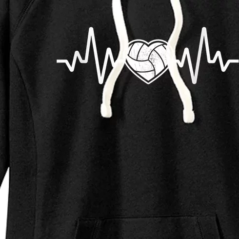 Volleyball Gifts Heartbeat Women's Fleece Hoodie