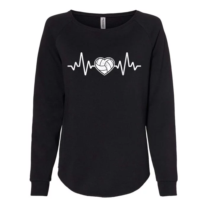 Volleyball Gifts Heartbeat Womens California Wash Sweatshirt