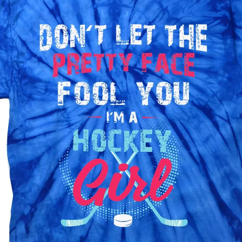 Vintage Girl Hockey Gift Ice Hockey Players Tie-Dye T-Shirt