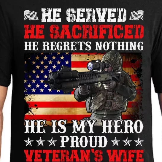 Veterans Gift He Is My Hero Proud Veteran's Wife Gift Pajama Set