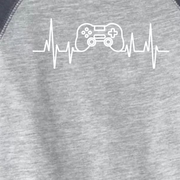 Video Game Heartbeat Gamer Funny Gift Gaming Controller Cool Gift Toddler Fine Jersey T-Shirt