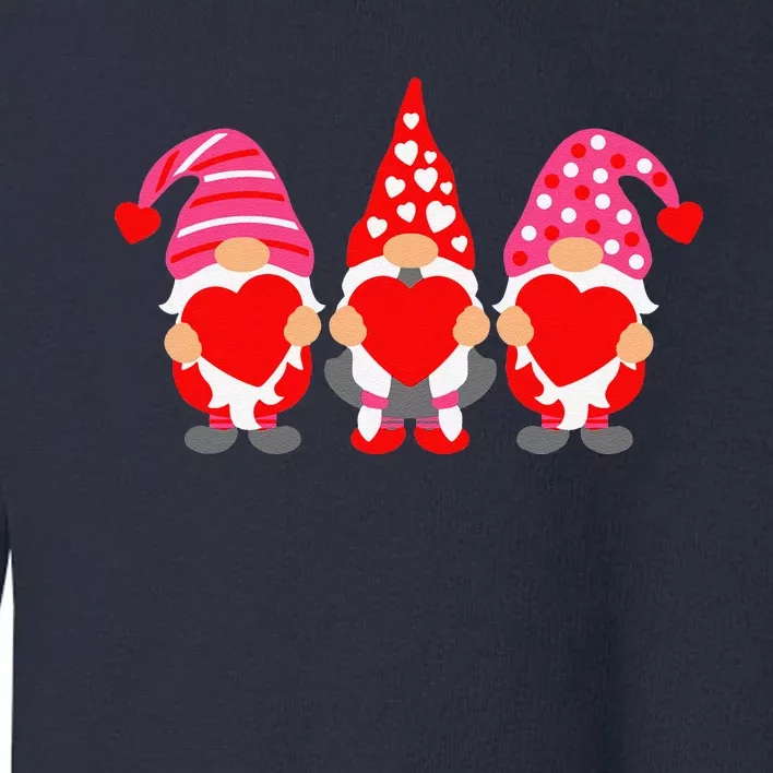 Valentine Gnomes Holding Hearts Valentine's Day Gnome Love Cute Toddler Sweatshirt