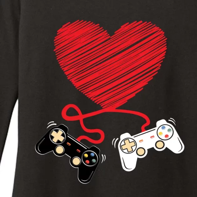 Video Gamer Heart Controllers Valentines Day Boy Girl Womens CVC Long Sleeve Shirt