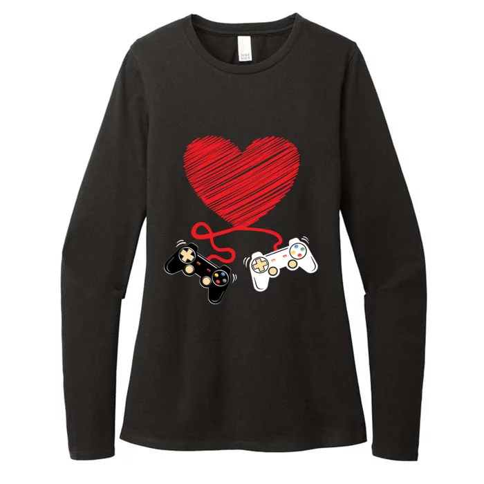 Video Gamer Heart Controllers Valentines Day Boy Girl Womens CVC Long Sleeve Shirt