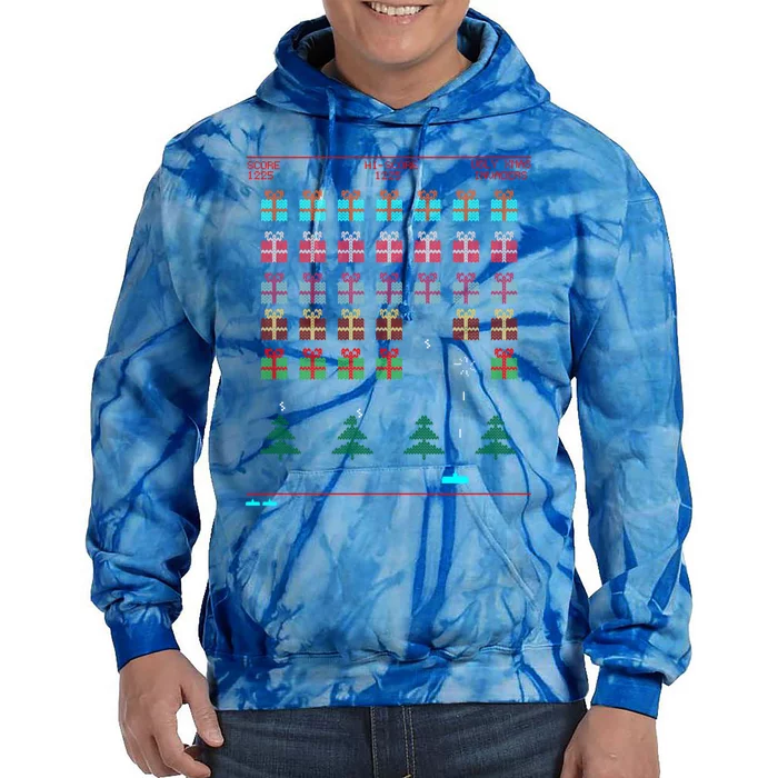 Video Game Inspired Ugly Christmas Cute Gift Tie Dye Hoodie