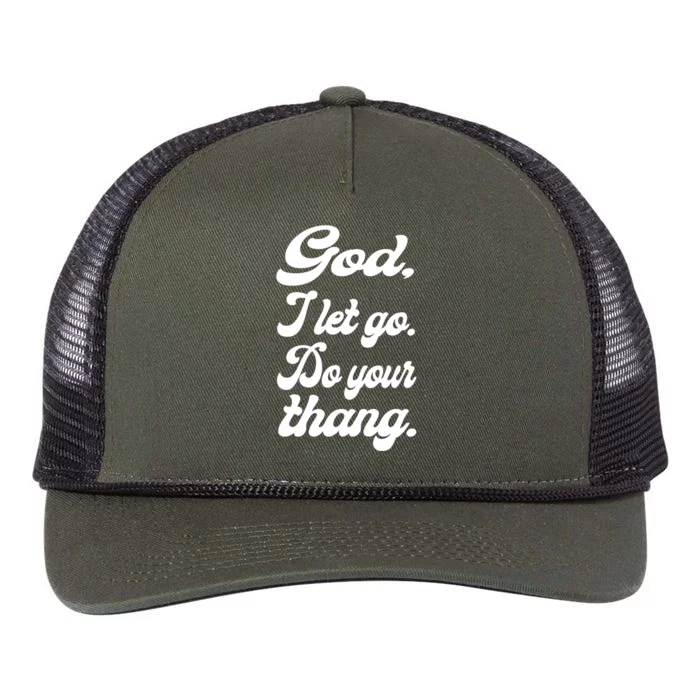 Vintage God I Let Go Gift Do Your Thang Christian Gift Meaningful Gift Retro Rope Trucker Hat Cap