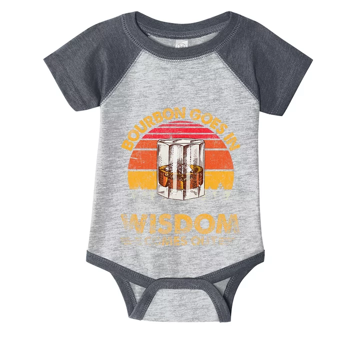 Vintage Goes In Wisdom Comes Out Bourbon Infant Baby Jersey Bodysuit